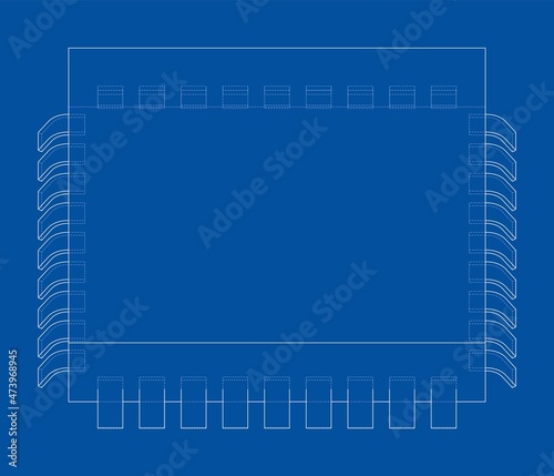 3D microchip. 3d illustration