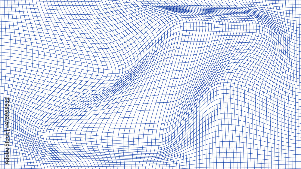 Perspective distorted white grid. Digital background with wireframe wave. Vector curve surface. Perspective distorted white grid. Digital background with wireframe wave. Vector curve surface.
