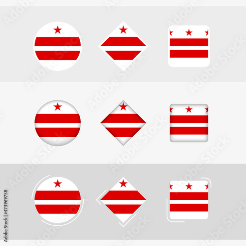 District of Columbia flag icons set, vector flag of District of Columbia. Free Download District of Columbia flag icons set, vector flag of District of Columbia. - GFXLoad