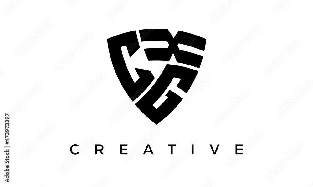 Shield letters CGX creative logo Shield letters CGX creative logo