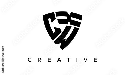 Shield letters CWX creative logo photo