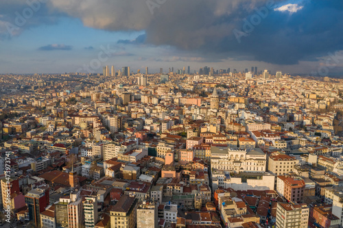 Turkey, Istanbul, Aerial view of clouds over Beyoglu and Ortakoy area photo