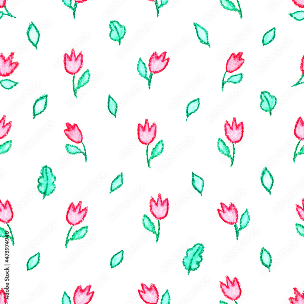 Cute little flowers seamless pattern