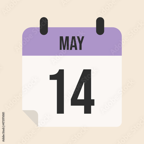 May 14 calendar with date and month for work, meeting