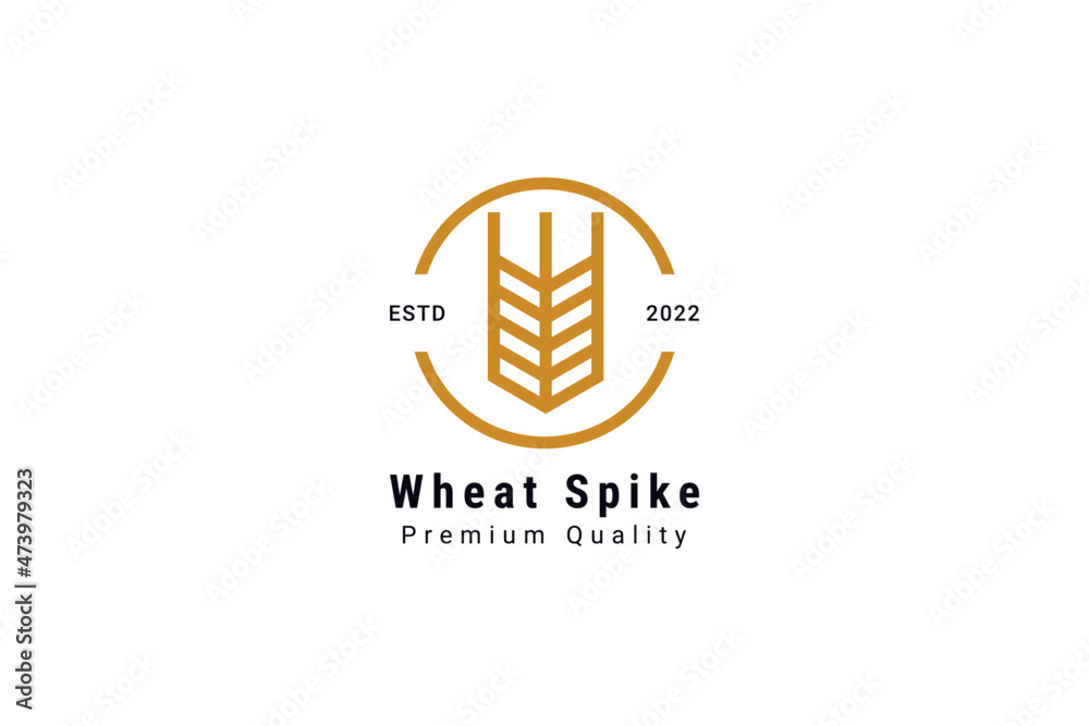 Wheat spike premium vector logo design