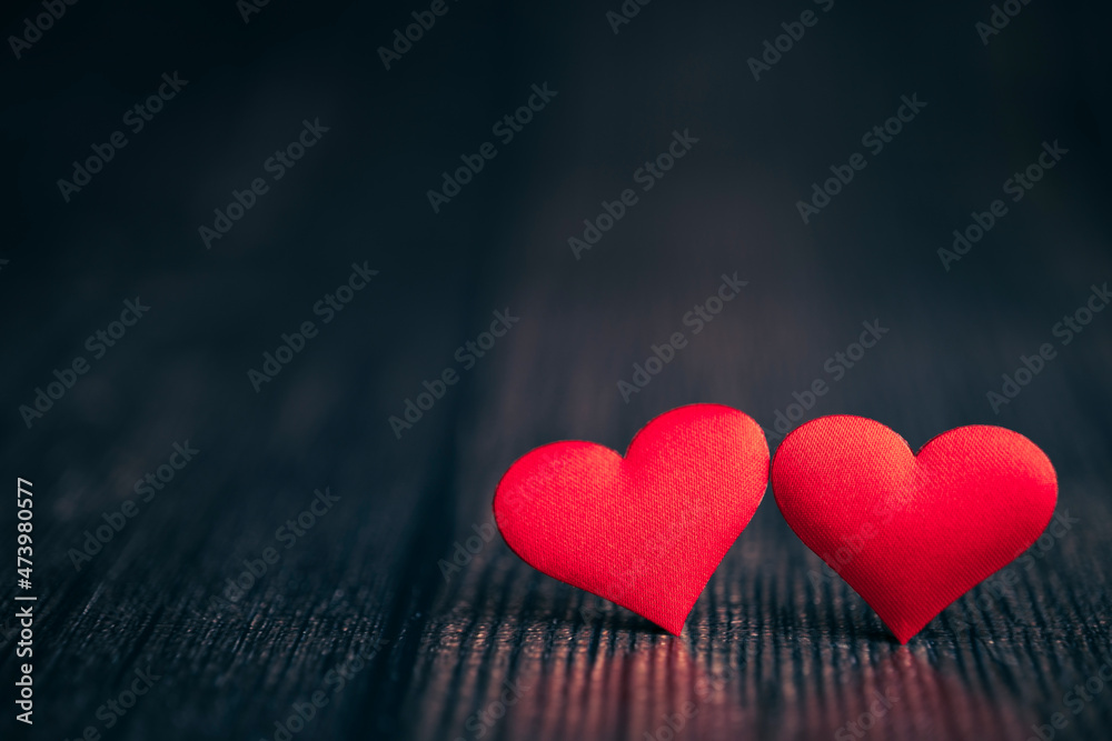 Fototapeta premium Beautiful background with red hearts, valentine's day, love concept