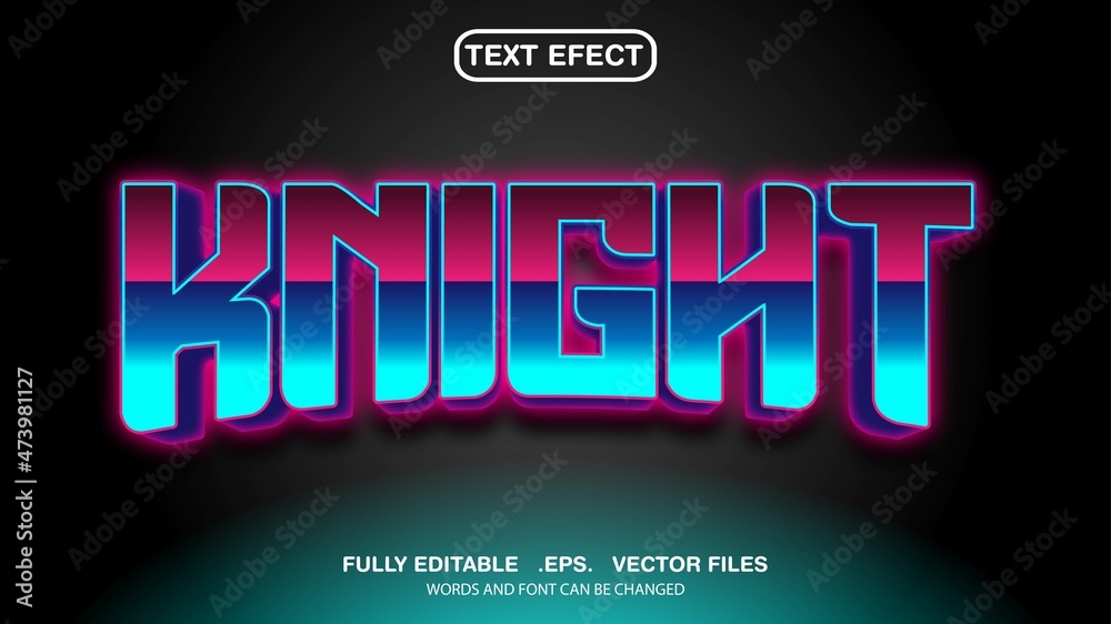 knight theme effect text
