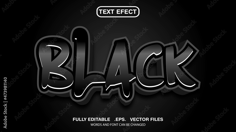 black theme effect text