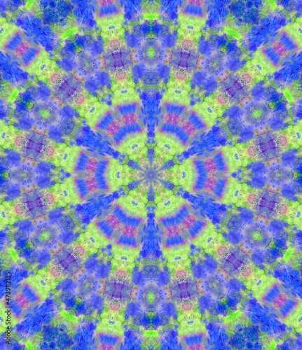 Hand Painted Watercolor Background With Kaleidoscope Filter