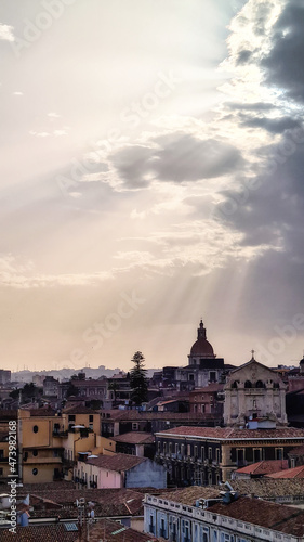 Top view of the historical downtown of Catania.