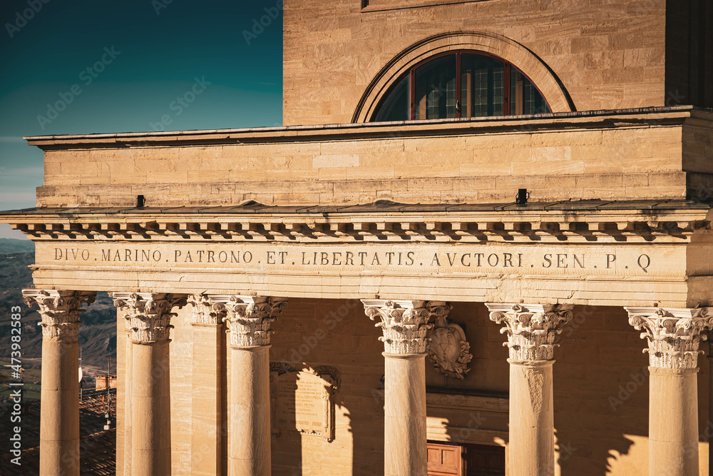 Naklejka premium detail of the facade of the basilica of saint mary