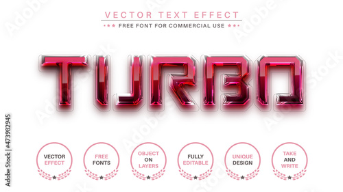 Turbo Plastic - Editable Text Effect, Font Style