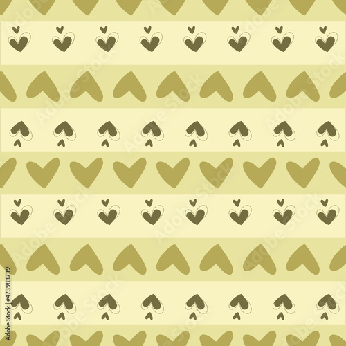 A collection of seamless patterns hearts in pastel vintage tones designed in doodle style for wrapping paper, fabric patterns, pillow patterns, card, digital paper, background, valentines decoration 