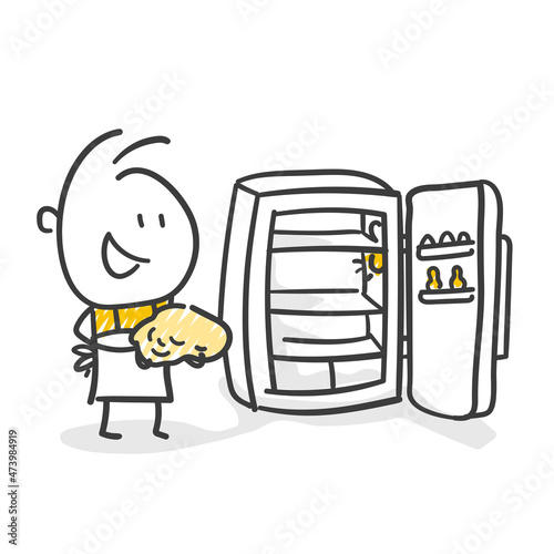 Strichfiguren / Strichmännchen: Bäcker, Rezept, Zutaten. (Nr. 697)