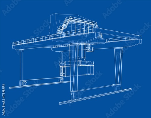 Rail-mounted gantry container crane outline photo