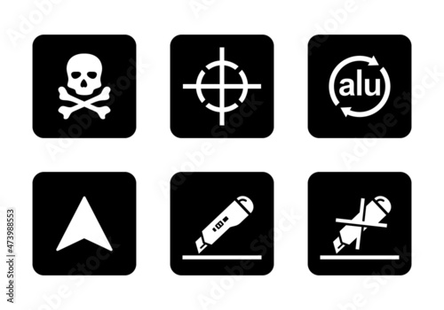 Cardboard packaging icon set vector illustration