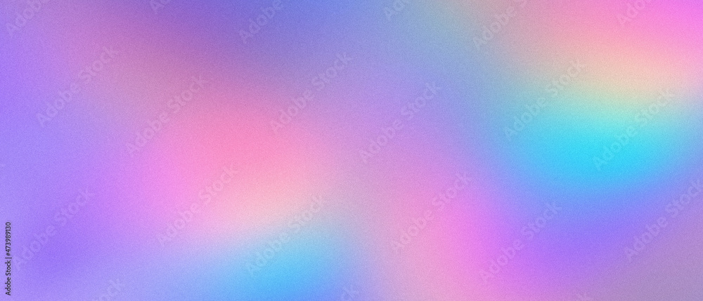 Abstract pastel holographic blurred grainy gradient banner background texture. Colorful digital grain soft noise effect pattern. Lo-fi multicolor vintage retro design. - obrazy, fototapety, plakaty 