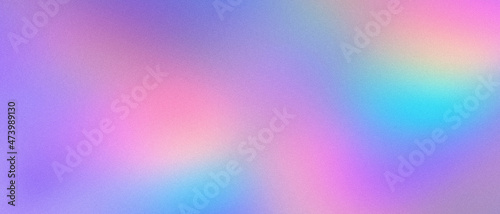 Abstract pastel holographic blurred grainy gradient banner background texture. Colorful digital grain soft noise effect pattern. Lo-fi multicolor vintage retro design. photo