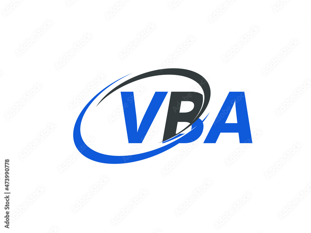 VBA letter creative modern elegant swoosh logo design