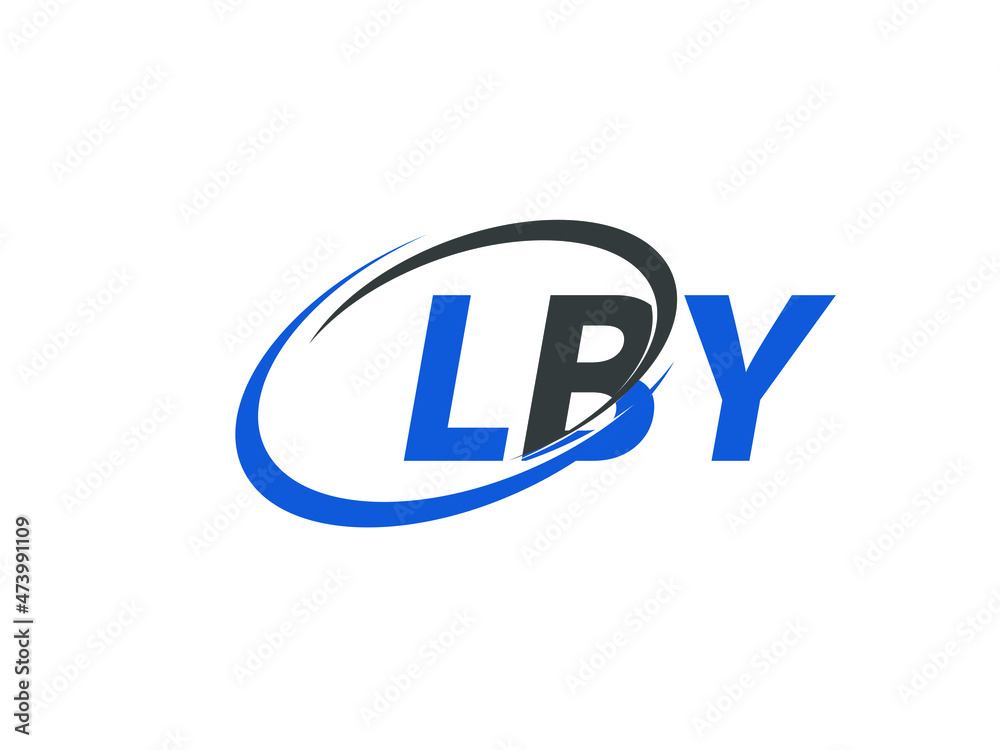 LBY letter creative modern elegant swoosh logo design