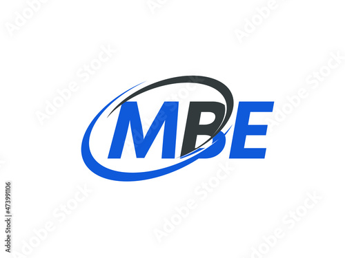 MBE letter creative modern elegant swoosh logo design