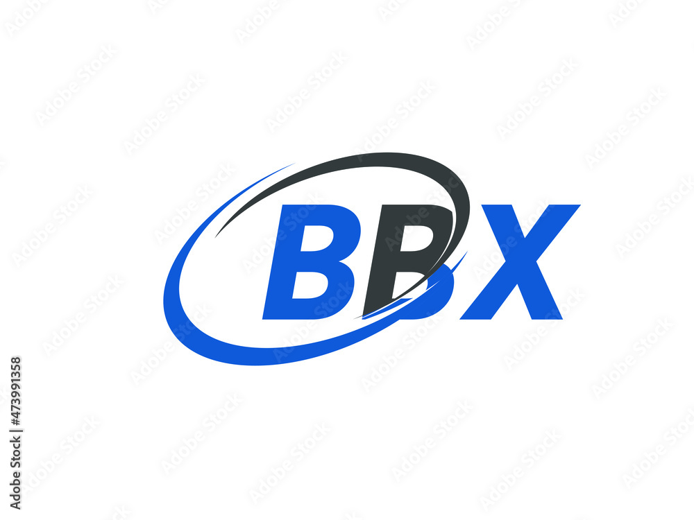 BBX letter creative modern elegant swoosh logo design
