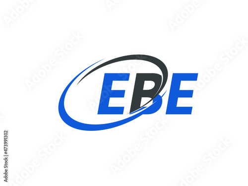 EBE letter creative modern elegant swoosh logo design © Rubel