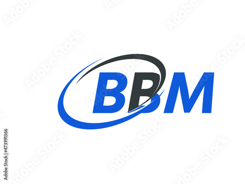 BBM letter creative modern elegant swoosh logo design