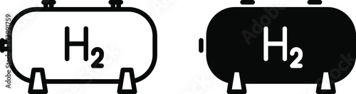 hydrogen gas tank line icon