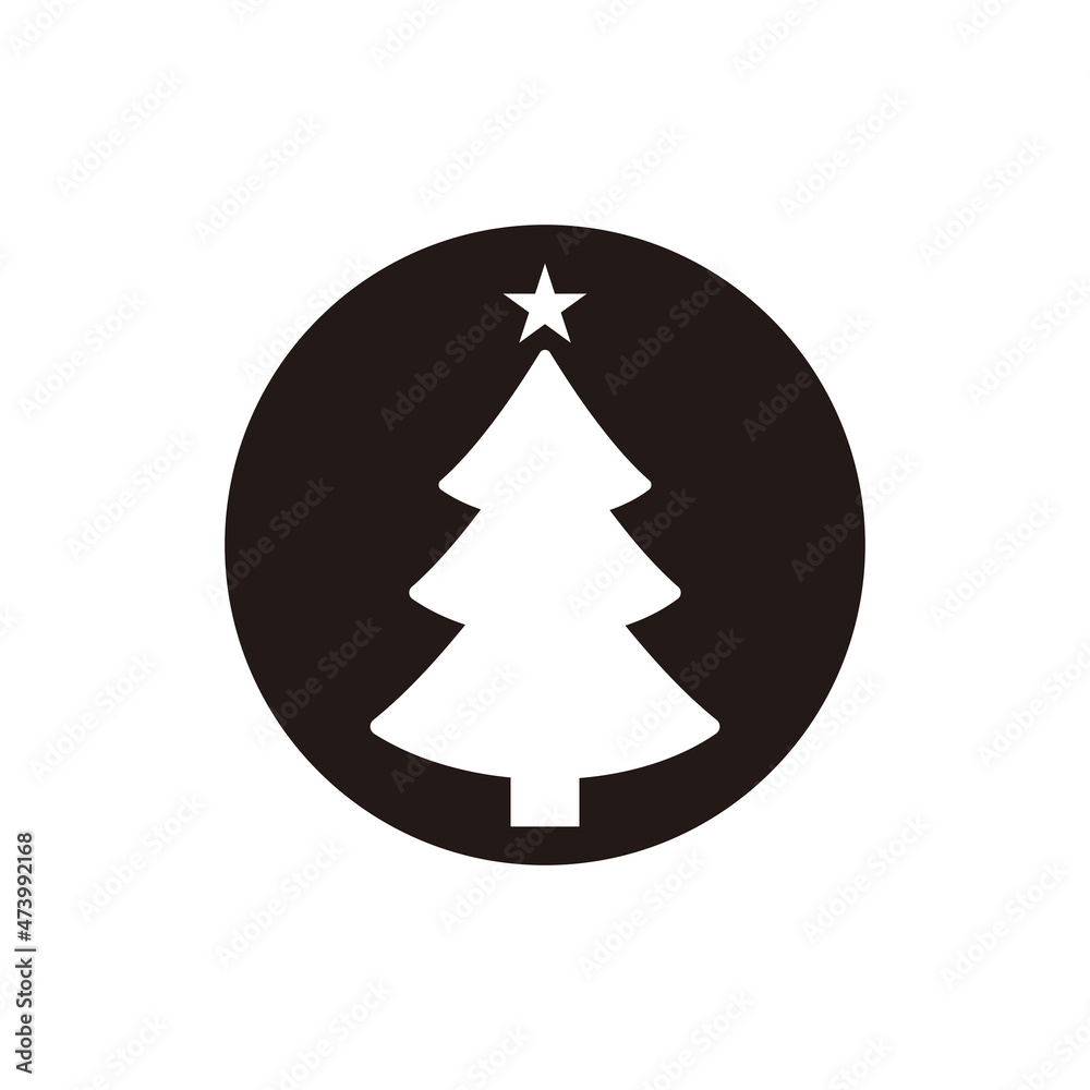 Christmas tree flat icon symbol Christmas tree flat icon symbol