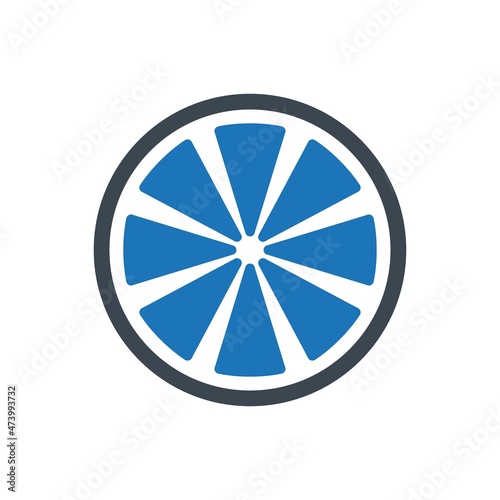 Orange slice icon ( vector illustration )