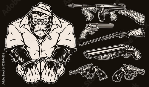 Vintage monochrome mafia concept