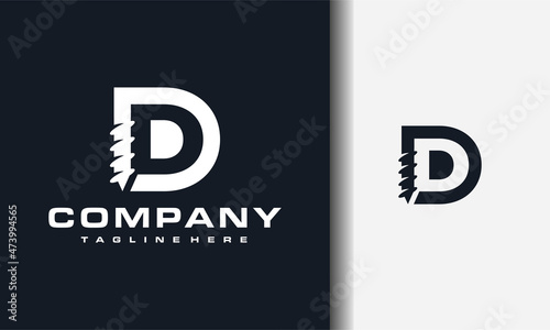 letter D drill logo
