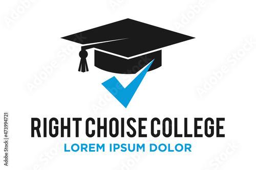 Graduate Toga Hat Pin GPS Paper Pane for School Education University College Academic Campus logo design