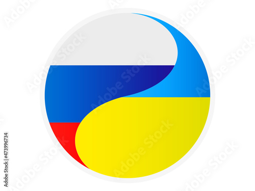 Yin - Yang, flag of Russia and Ukraine.Vector