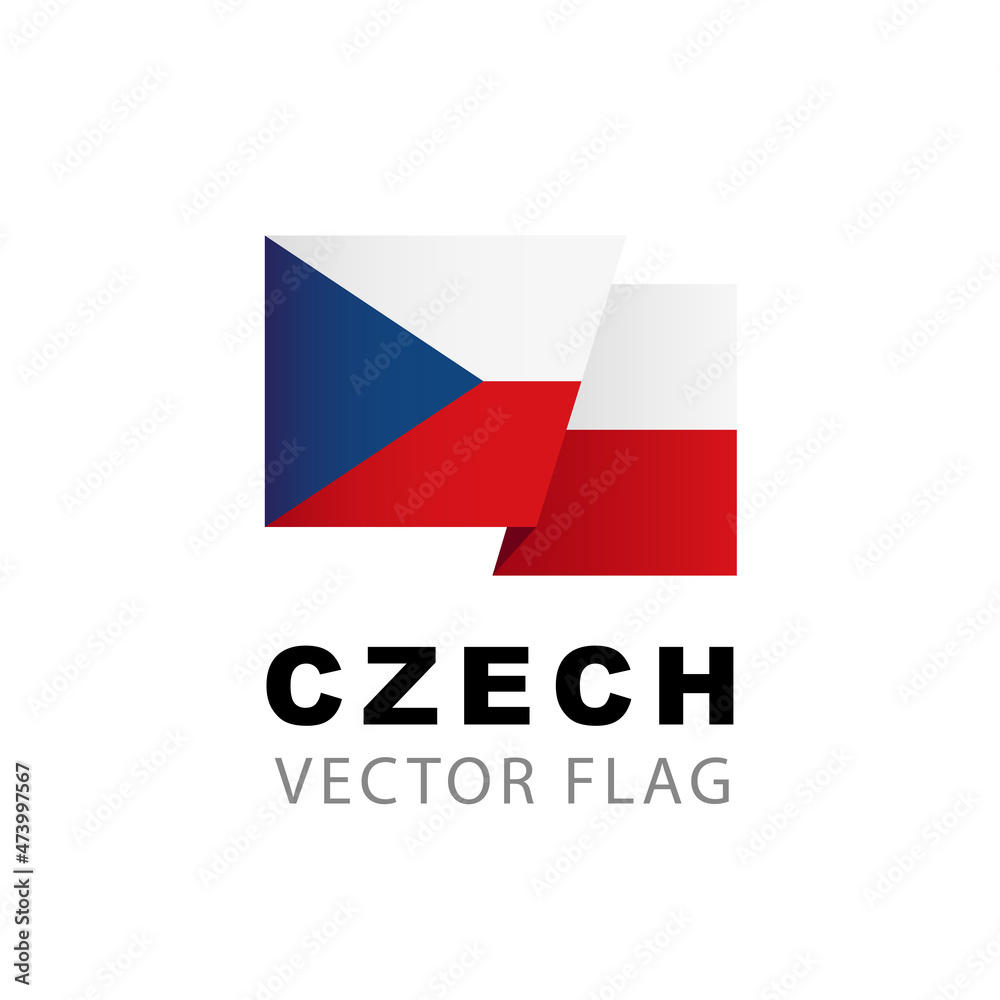 Czech Republic flag. Vector illustration isolated on white background. Czech Republic flag. Vector illustration isolated on white background.