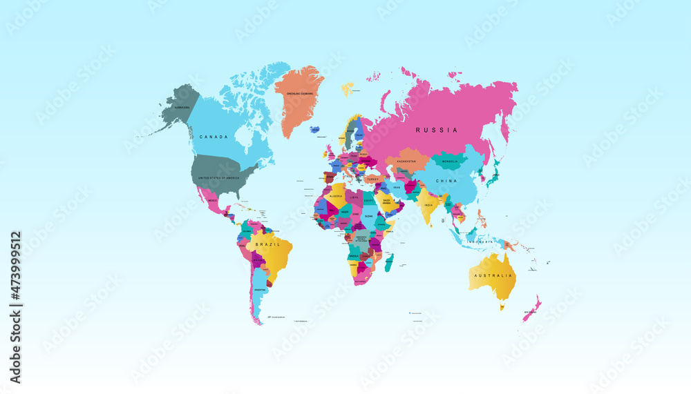 Obraz premium World map. Color vector modern. Silhouette map 