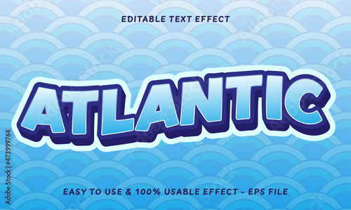 Atlantic editable text effect with modern style compatible for business or product logo