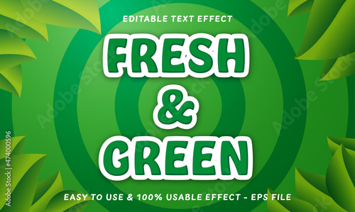 Fresh and nature editable text effect with modern style compatible for business or product logo