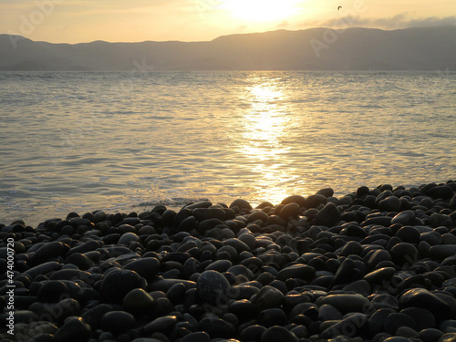 Puesta de Sol vista desde la orilla del mar