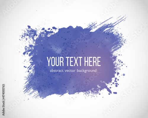 Big periwinkle splash on white background. Abstract periwinkle vector illustration with place for your text. Color of the year 2022