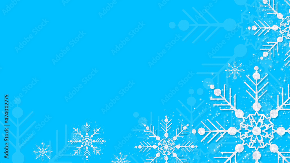 blue winter background,christmas and new year,snowflakes