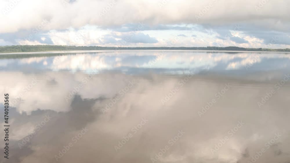timelapse video with clouds moving above water. landscape with lake and clouds reflection timelapse video with clouds moving above water. landscape with lake and clouds reflection