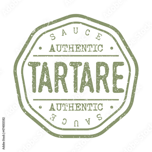 Authentic Sauce Tartare Delicious Quality Italian Recipe. Traditional Turkish Stamp Design Vector Art.