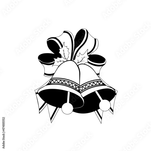 Jingle Bells Line Art Silhouette Design Element Art SVG EPS Logo PNG Vector Clipart Cutting Cut Cricut