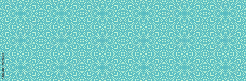 Background pattern with decorative ornaments on a blue background. Seamless wallpaper texture. Vector image