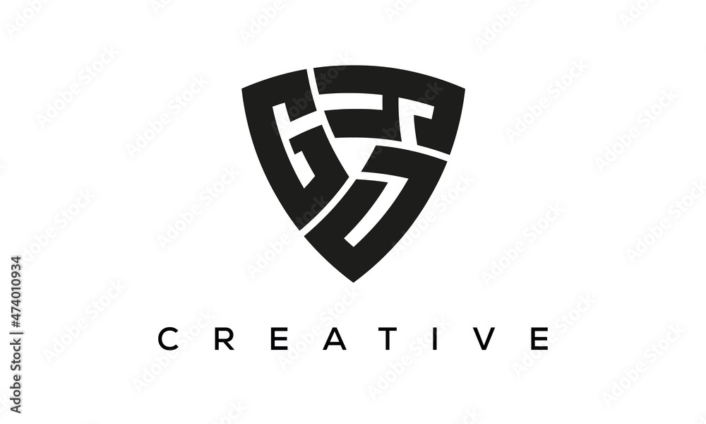 Shield letters GDY creative logo - obrazy, fototapety, plakaty 