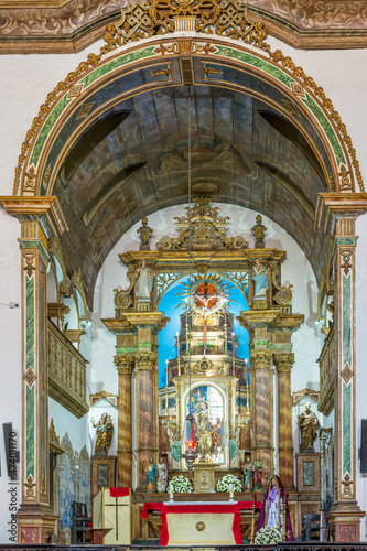 Altar inside the historic and famous church of Our Lord of Bomfim in Salvador, Bahia, Brazil