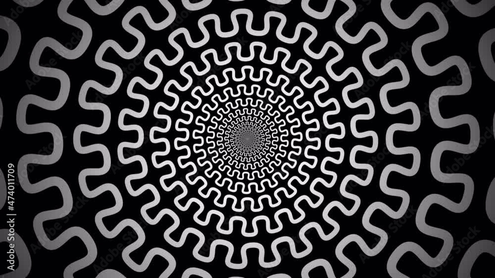 Abstract pattern twist motion background.Black and white creative circle graphic.

