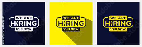 we are hiring sign label poster design vector template join now!